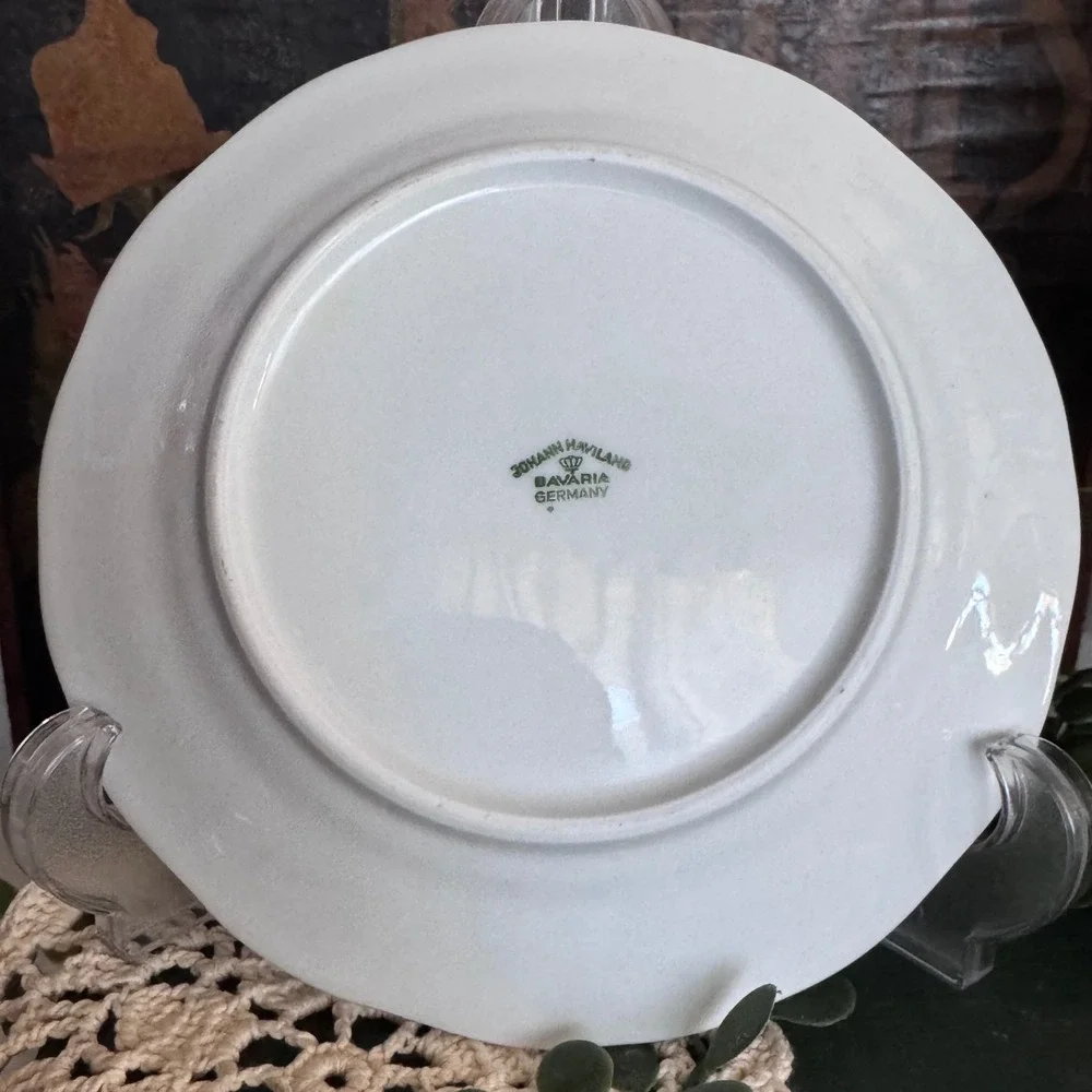 Johann Haviland Blue Garland Bread Butter Plates Bavaria Platinum Trim 4pc